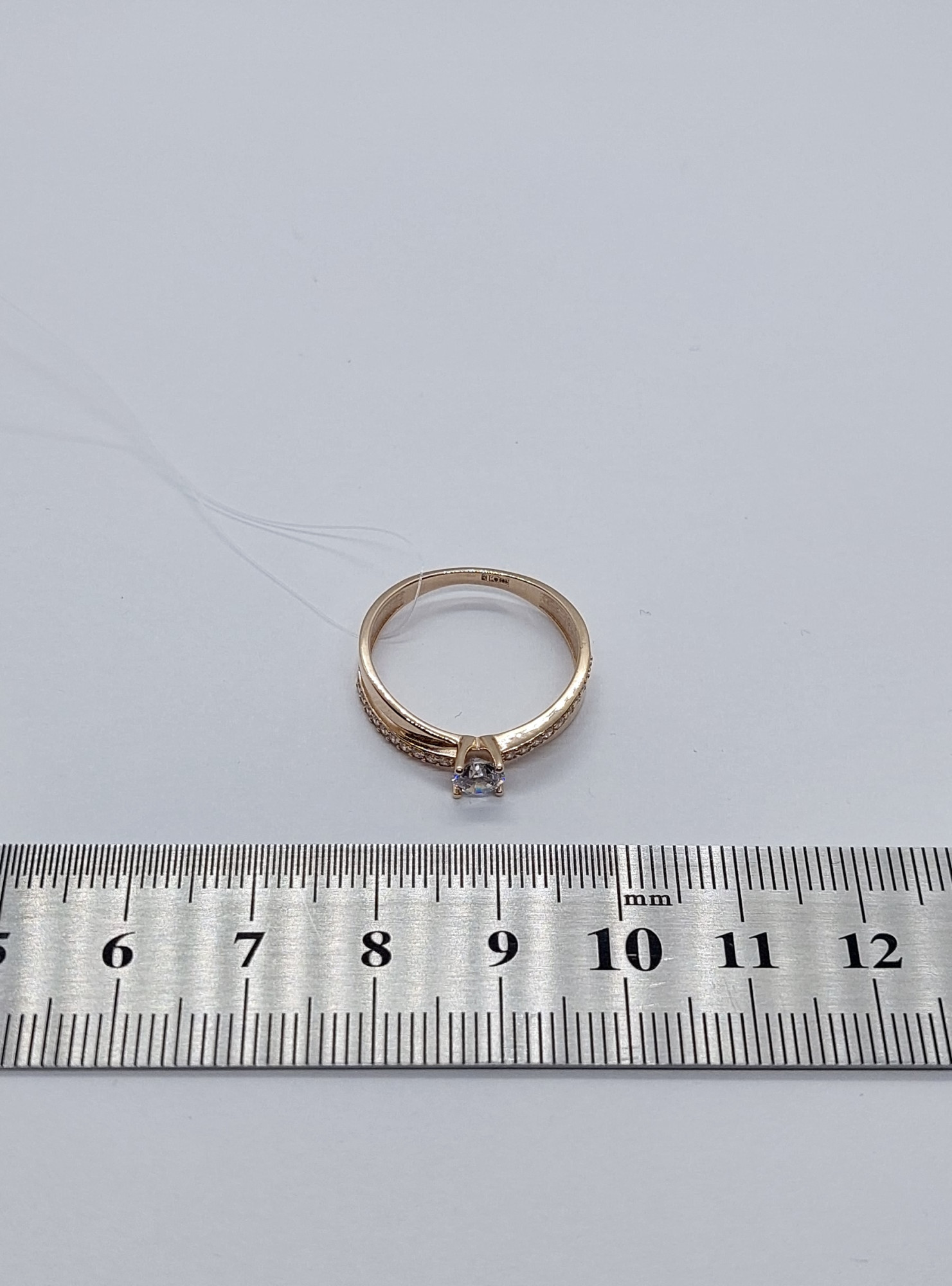 Кольцо из красного золота с цирконием (32273646) 7