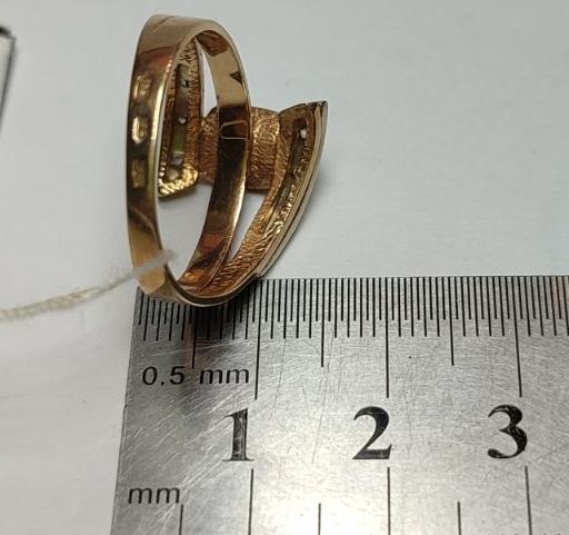 Кольцо из красного и белого золота с цирконием (28337074) 2