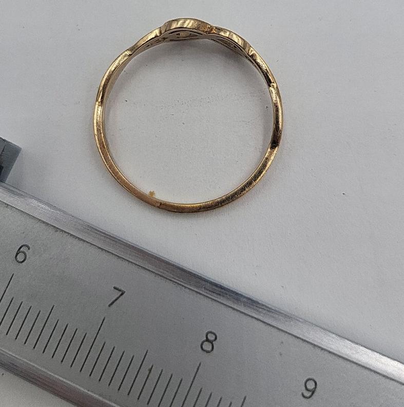 Кольцо из красного и белого золота с цирконием (29593801)  3