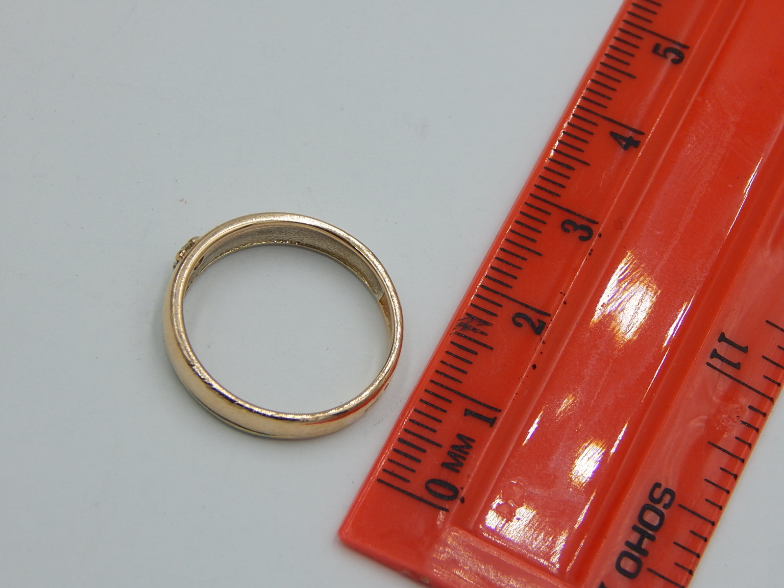 Обручальное кольцо из красного и белого золота с бриллиантом (-ми) (24467172) 4