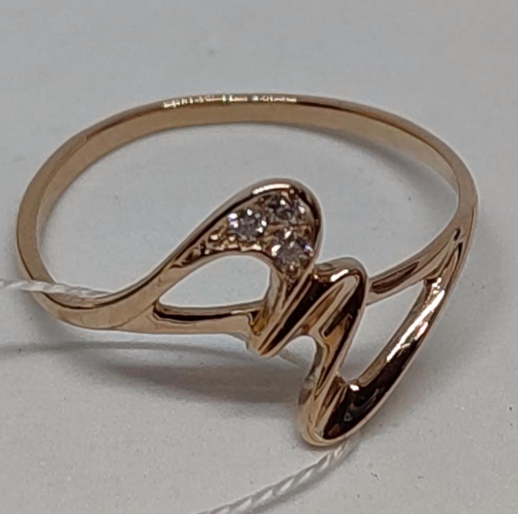 Кольцо из красного золота с бриллиантом (-ми) (28927372) 1