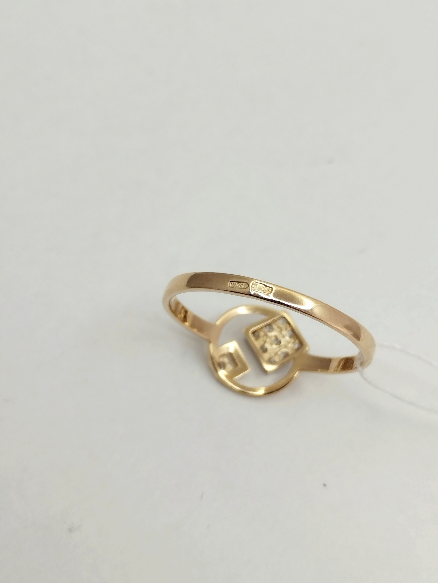 Кольцо из красного и белого золота с цирконием (33495074)  1