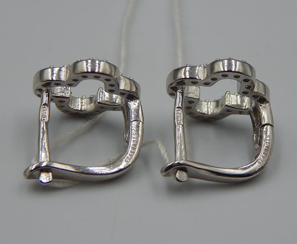 Серебряные серьги с цирконием (33062825) 4