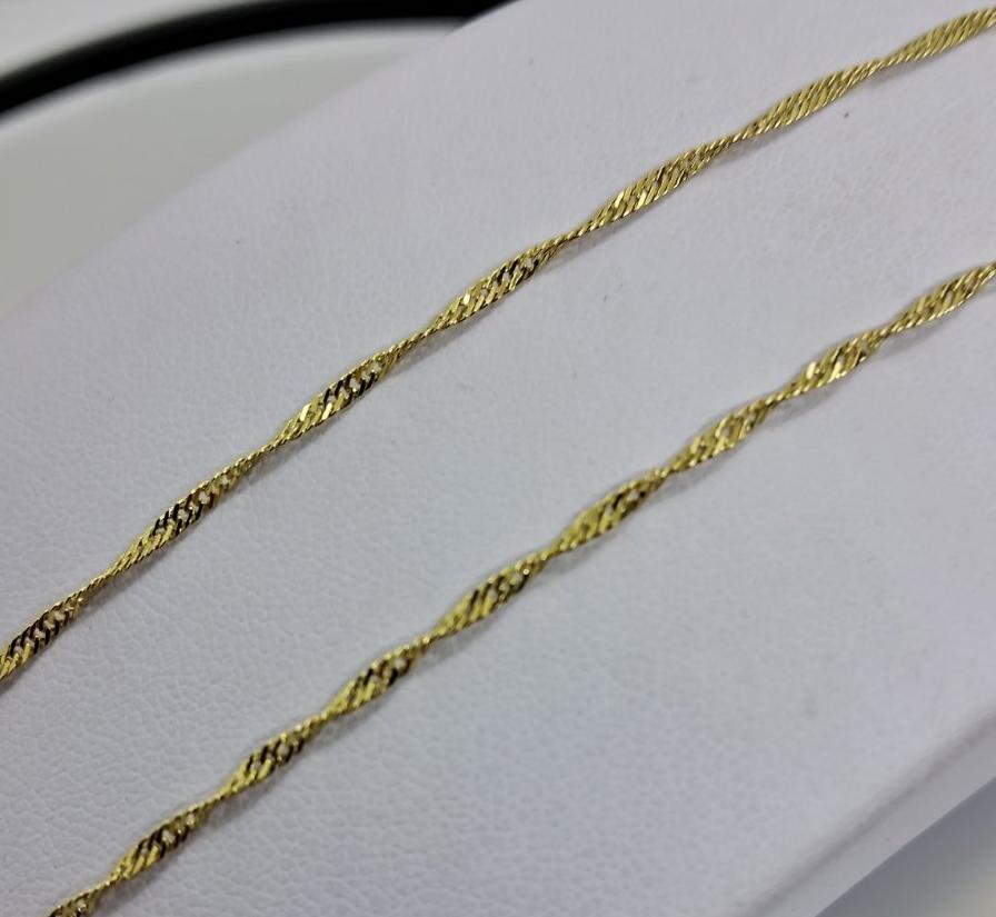 Ланцюжок з жовтого золота з плетінням сінгапур (32323362) 3