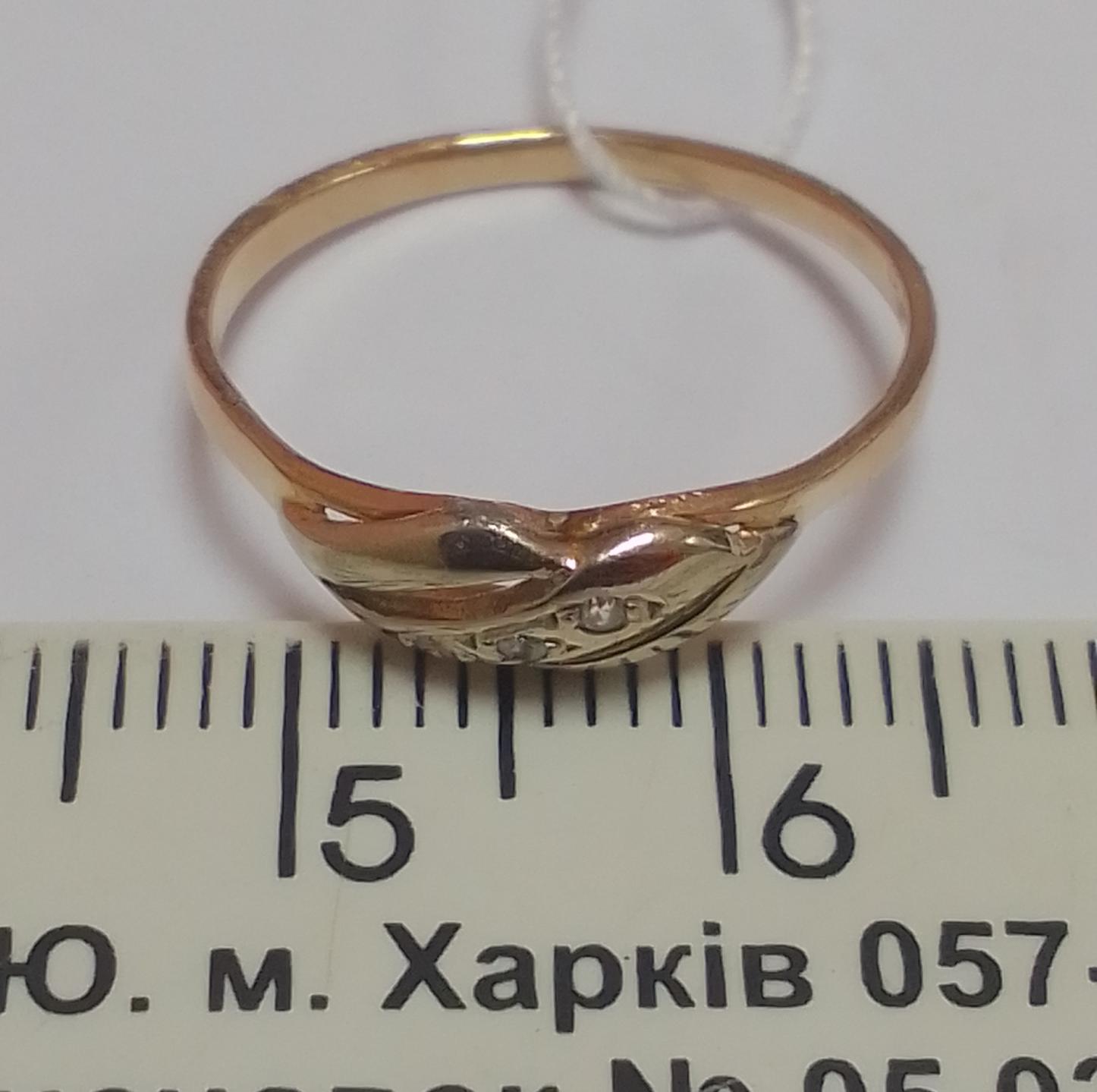 Кольцо из красного и белого золота с цирконием (32599423) 6