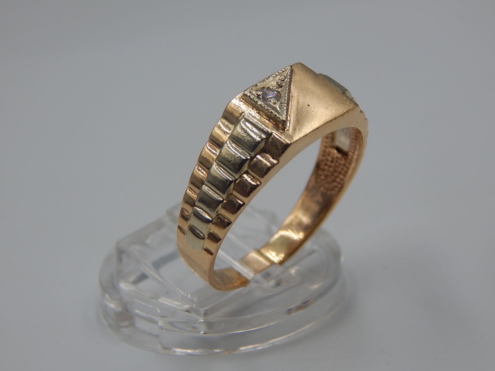 Перстень з червоного та білого золота з цирконієм (33952849) 2