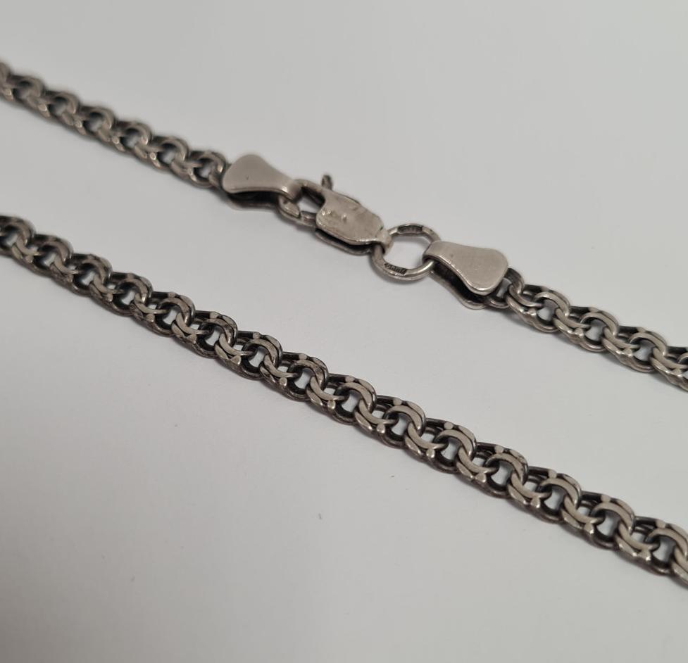 Серебряная цепь с плетением Бисмарк (32604867) 0