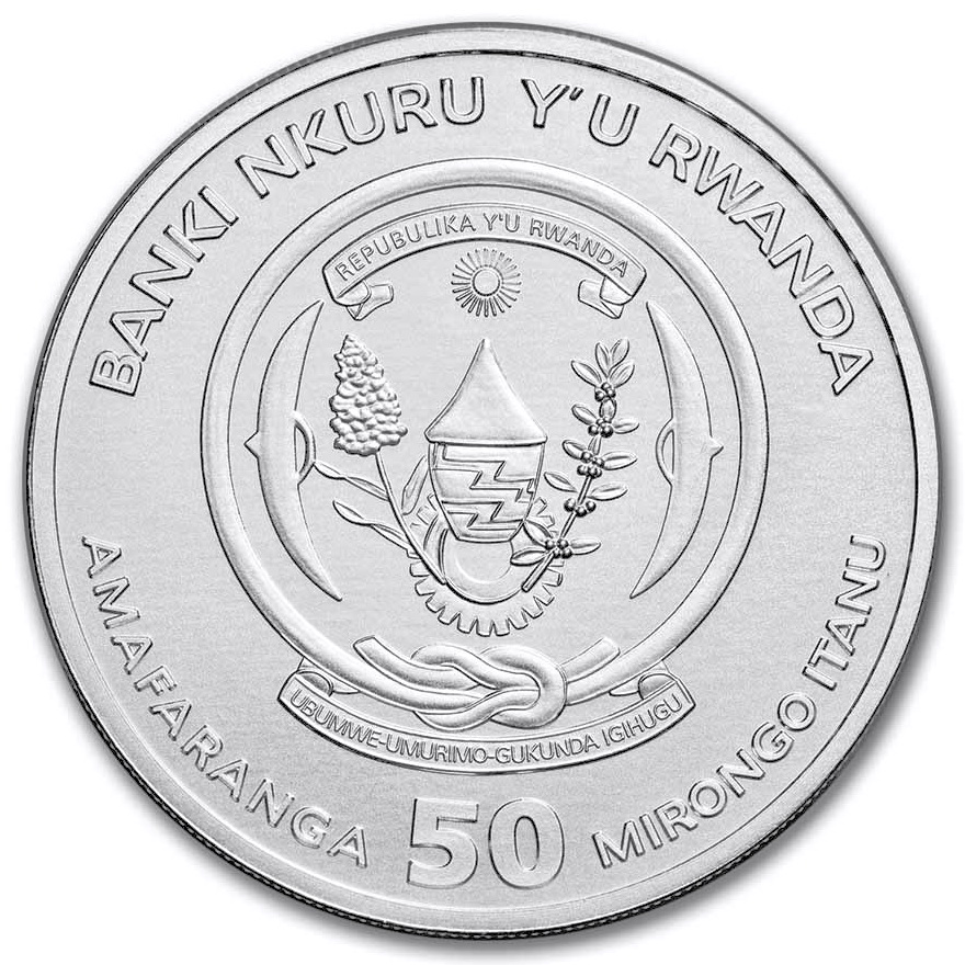 Серебряная монета 1oz Нильский Крокодил 50 франков 2023 Руанда (30480654) 1