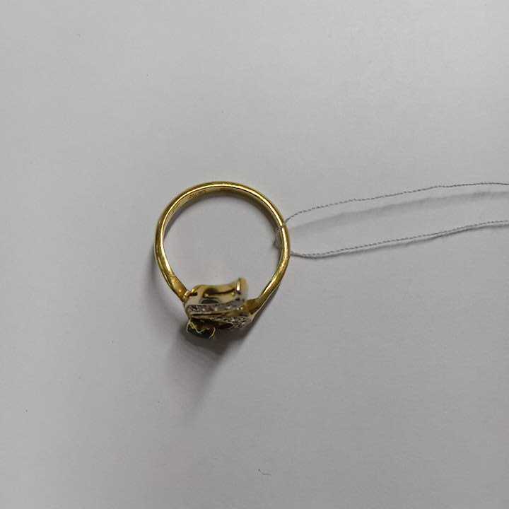 Кольцо из желтого и белого золота с бриллиантами и изумрудом (27417429) 7