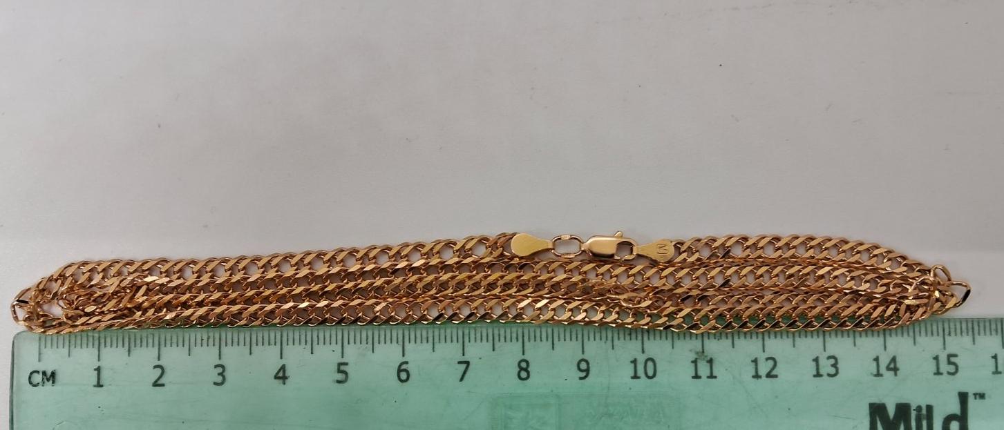 Ланцюжок з червоного золота з плетінням подвійний Ромб (33211401) 3