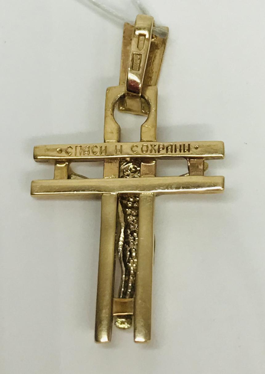Підвіс-хрест із червоного та білого золота (30731649) 1