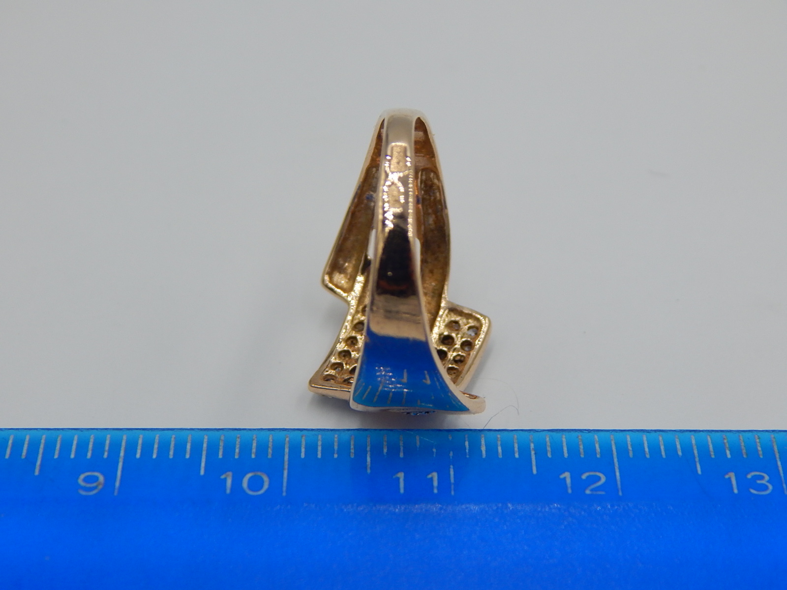 Кольцо из красного золота с цирконием (30506298) 3