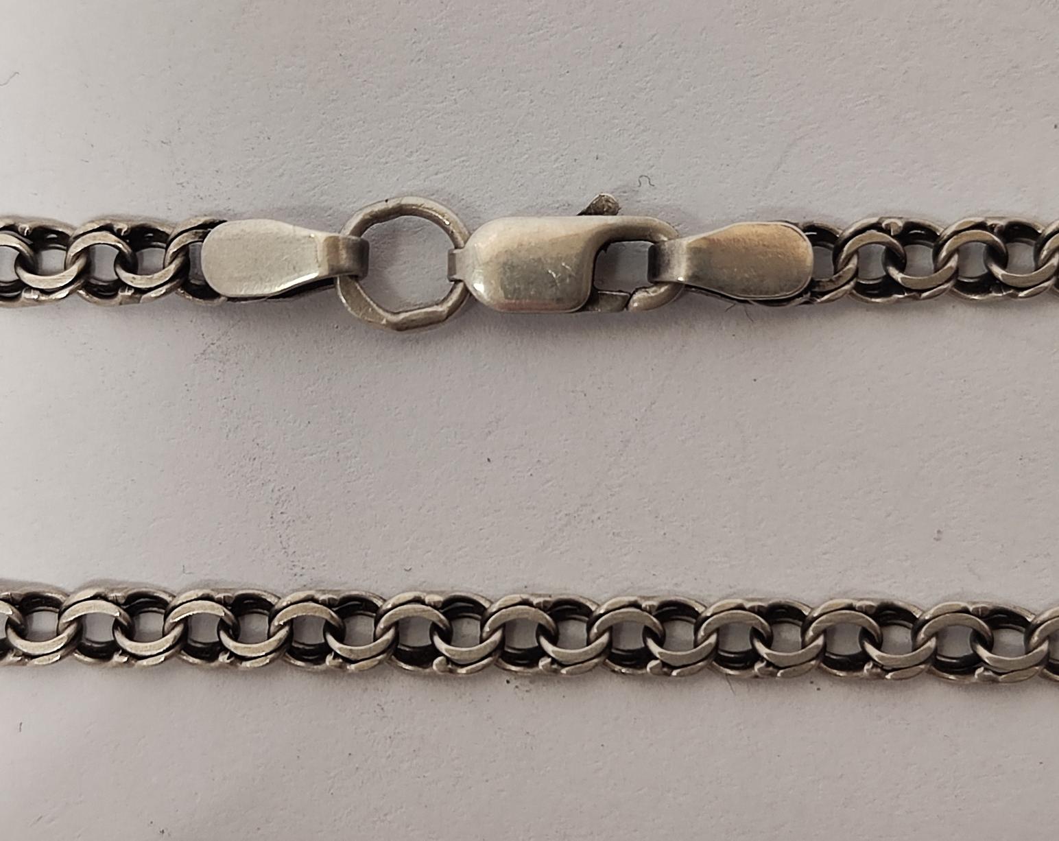 Серебряная цепь с плетением Бисмарк (33732142) 3