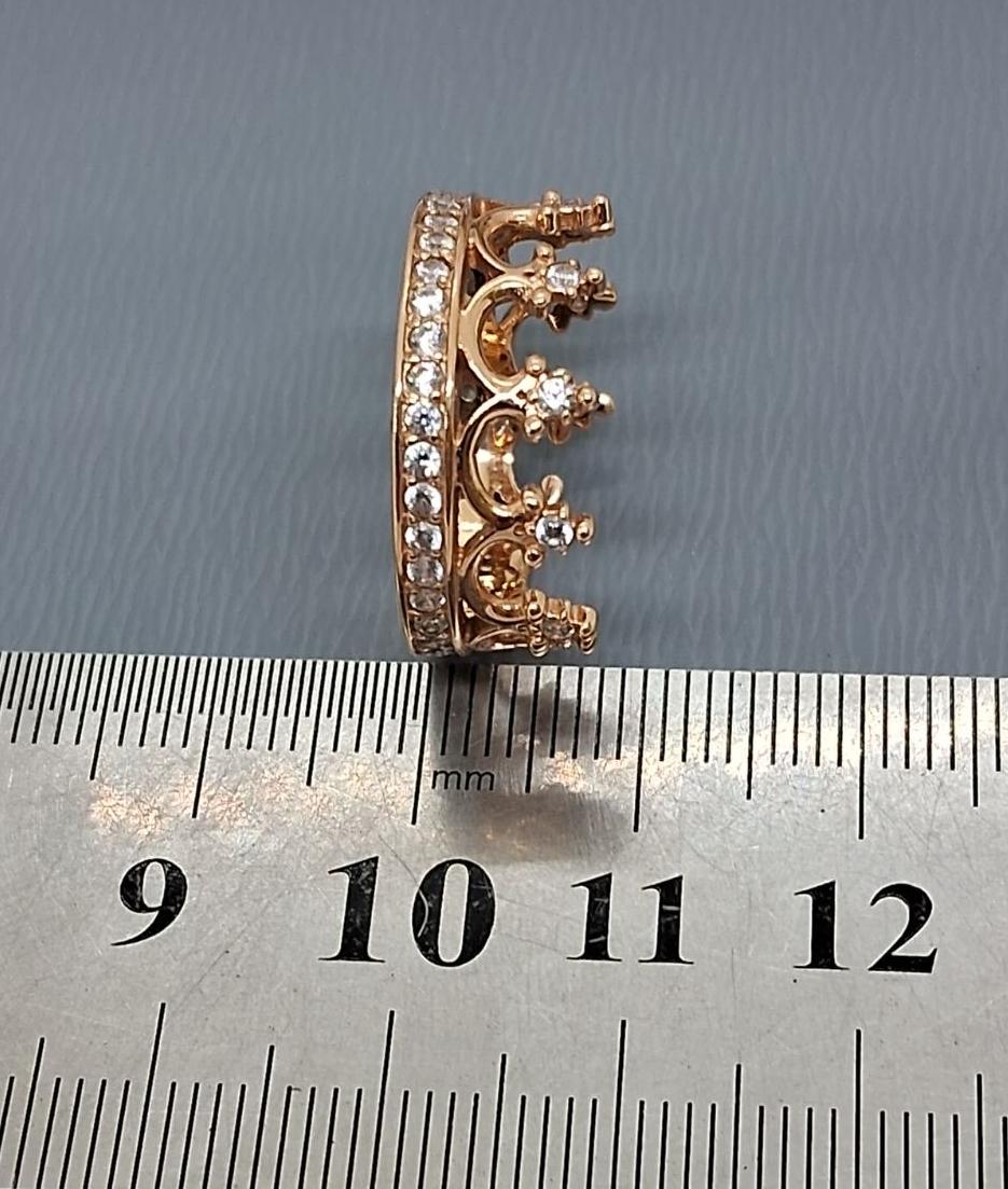 Кольцо из красного золота с цирконием (32395313) 4