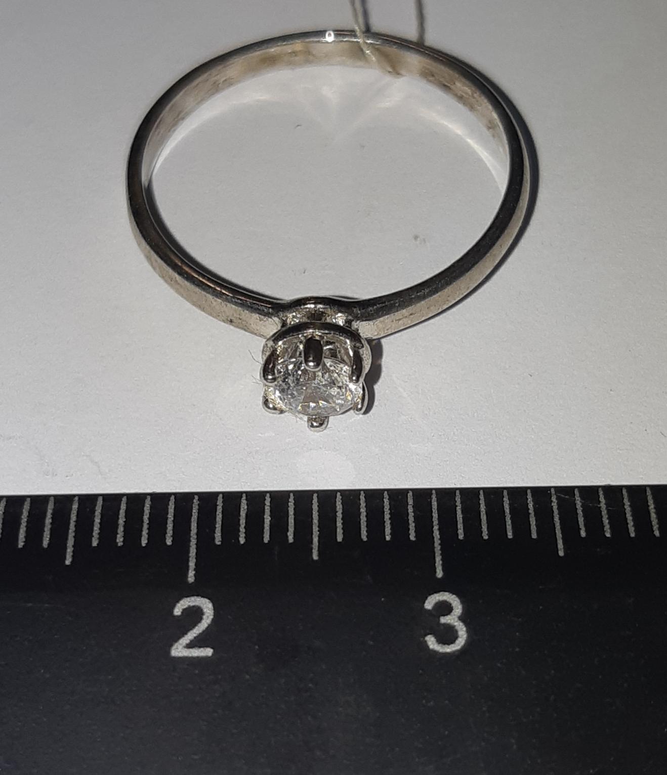 Серебряное кольцо с цирконием (30513904) 3