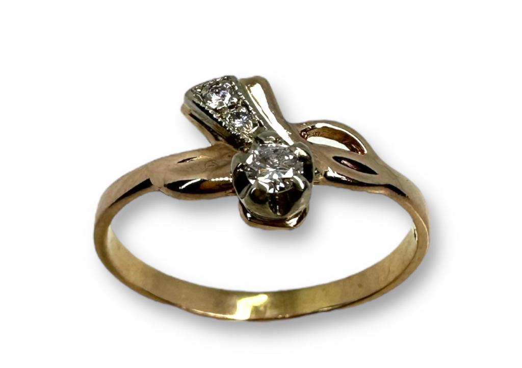 Кольцо из красного и белого золота с бриллиантом (-ми) (31111979) 1