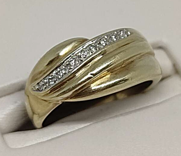 Кольцо из желтого и белого золота с бриллиантом (-ми) (32830327) 0