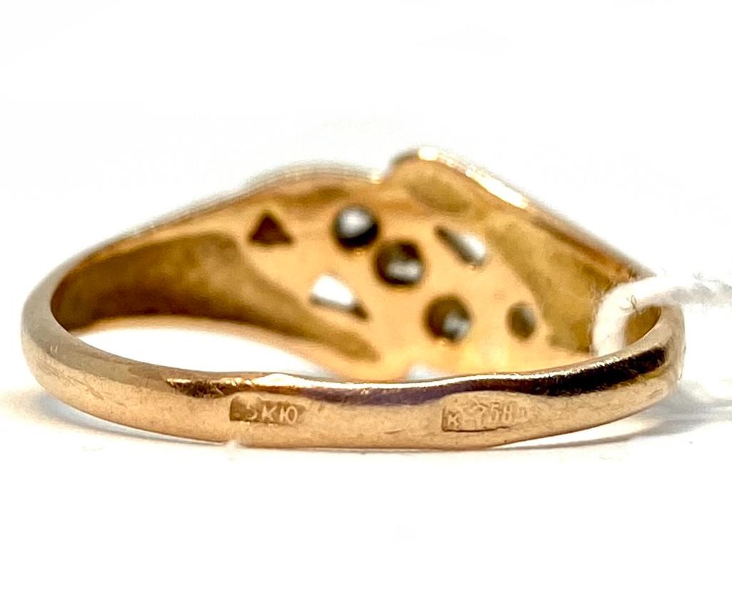 Кольцо из красного и белого золота с цирконием (27138865) 3