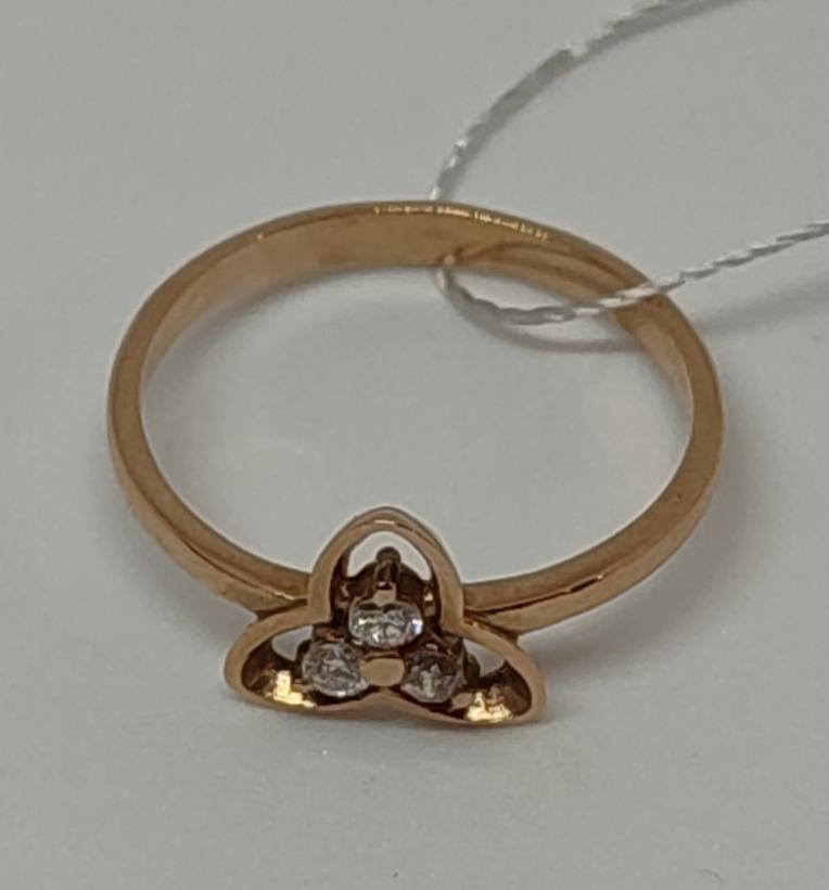 Кольцо из красного золота с бриллиантом (-ми) (27417059) 4