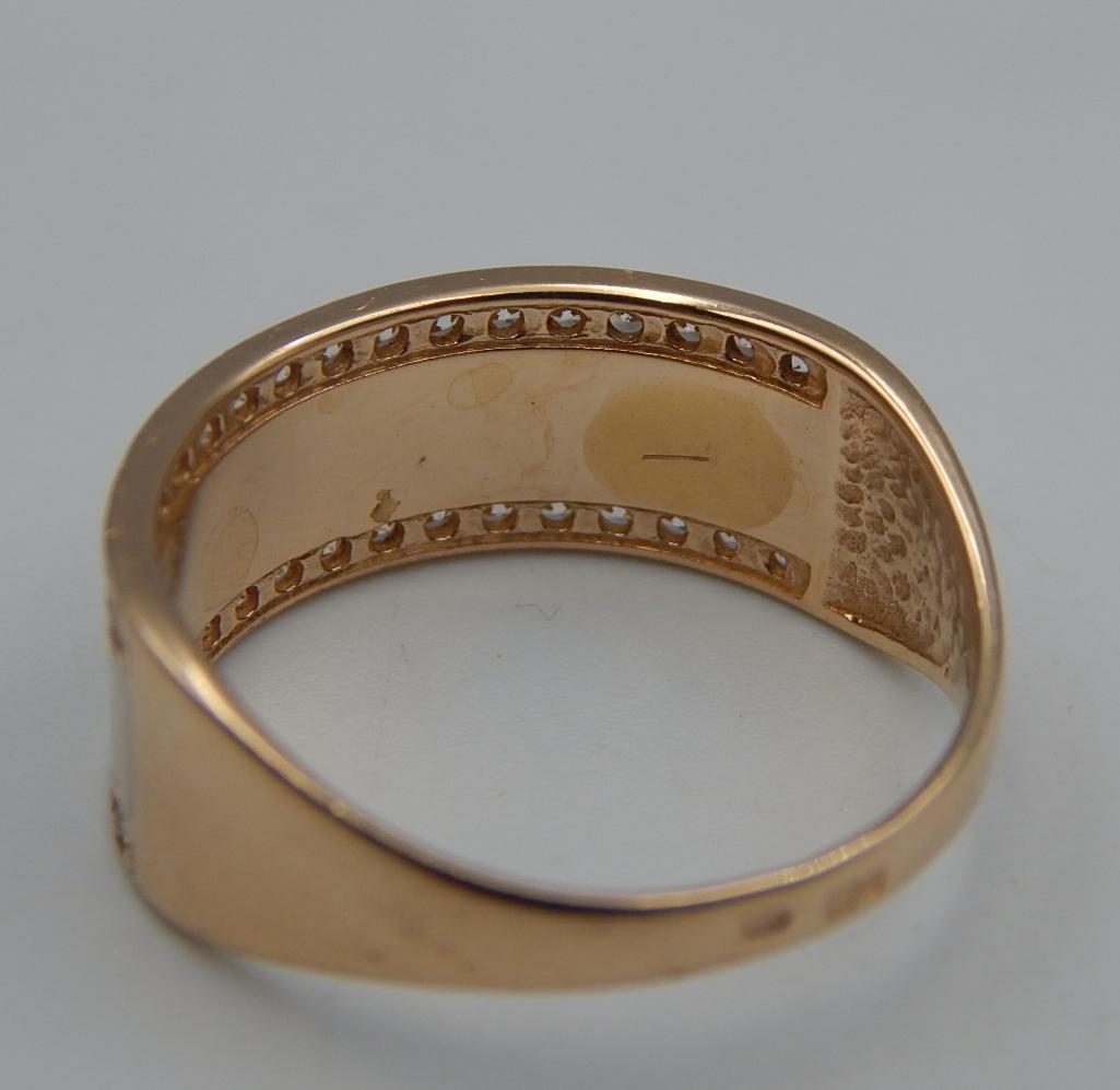 Кольцо из красного золота с эмалью и цирконием (33668628) 4