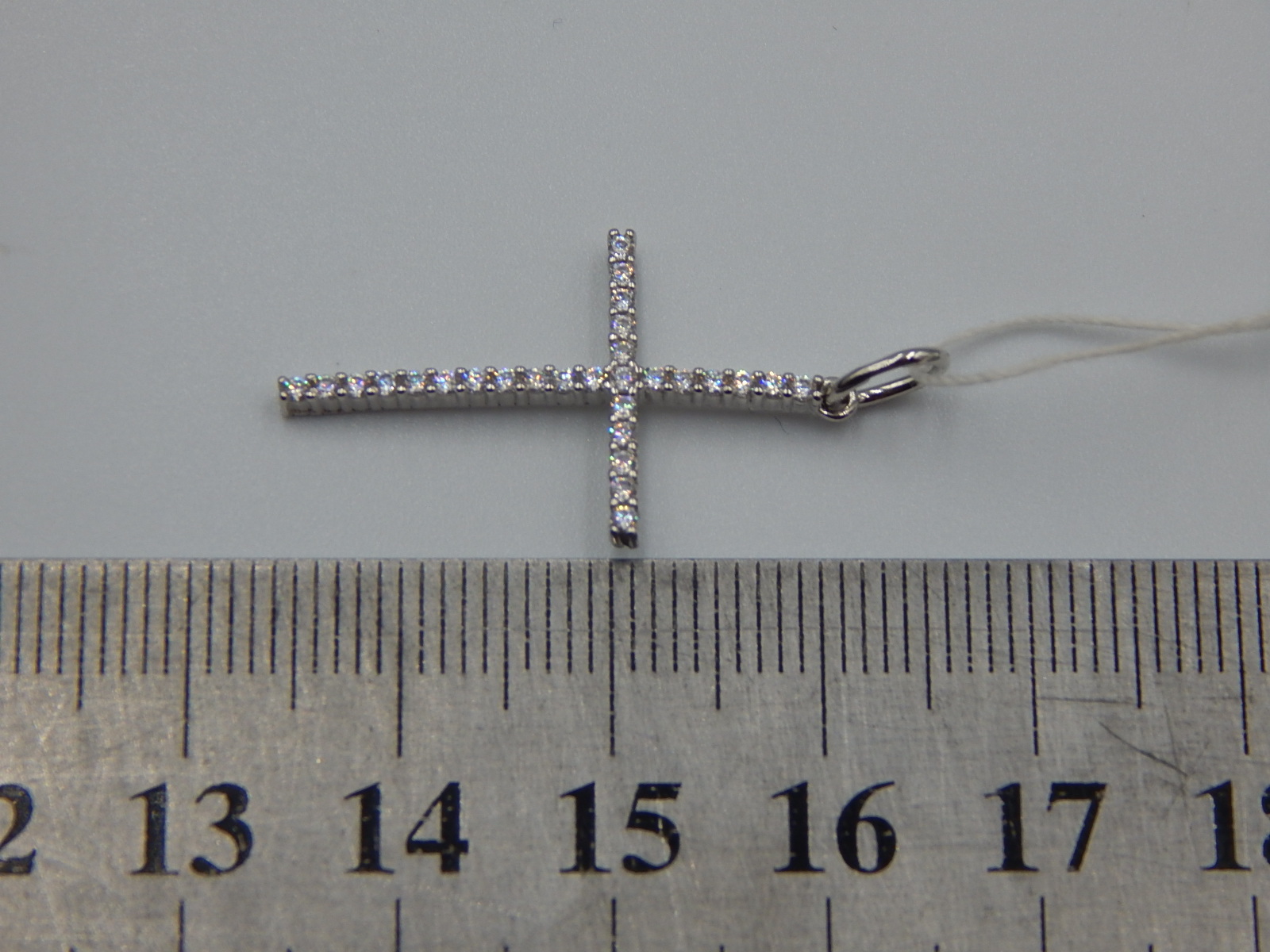 Срібний підвіс-хрест із цирконієм (33062809) 3