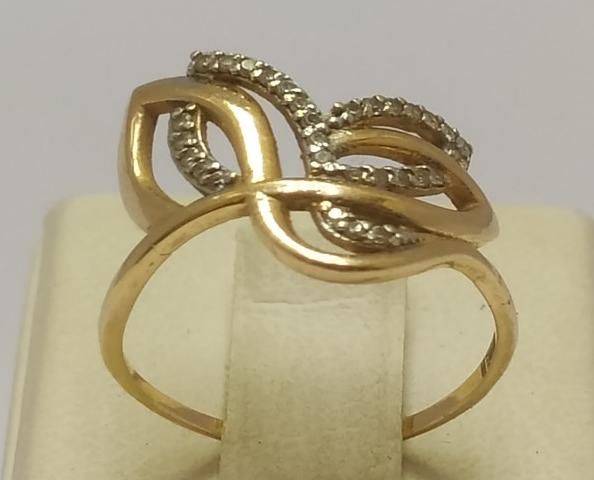 Кольцо из красного и белого золота с цирконием (33670353) 3