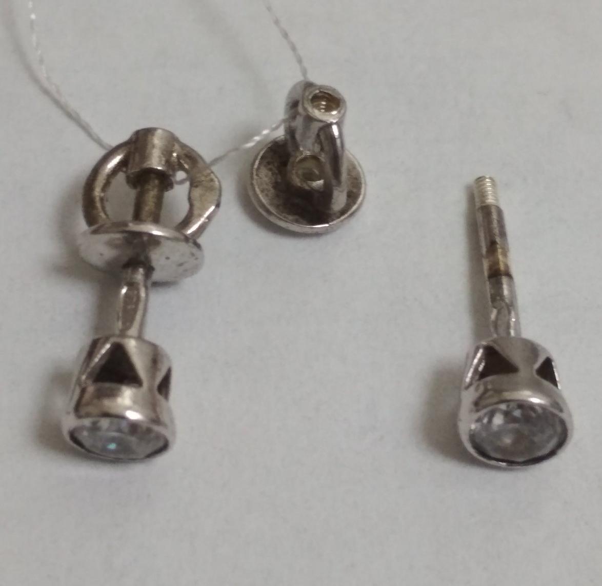 Серебряные серьги с цирконием (30589029) 1