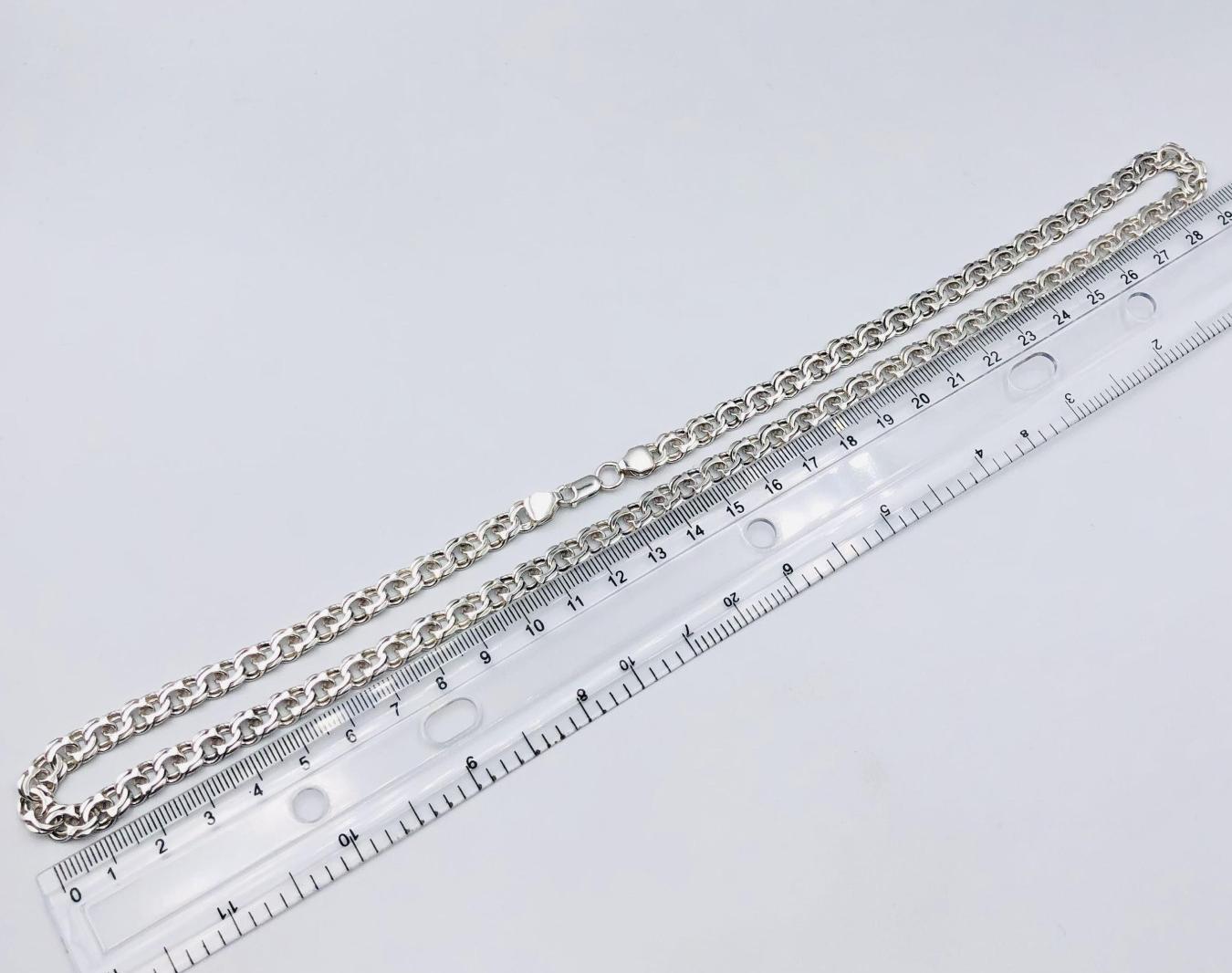 Срібний ланцюг із плетінням Бісмарк (33720474) 1