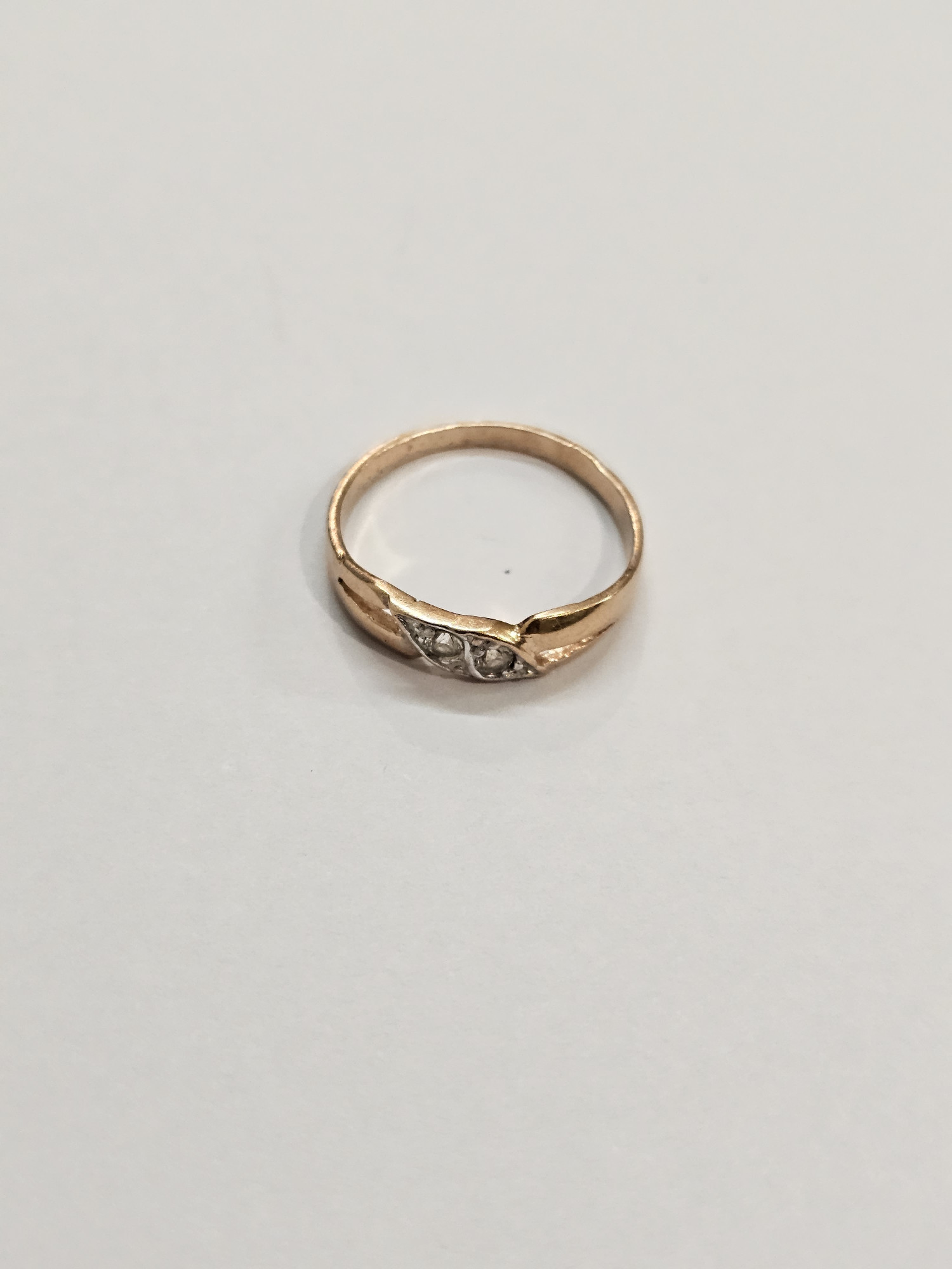 Кольцо из красного и белого золота с цирконием (32050882) 2