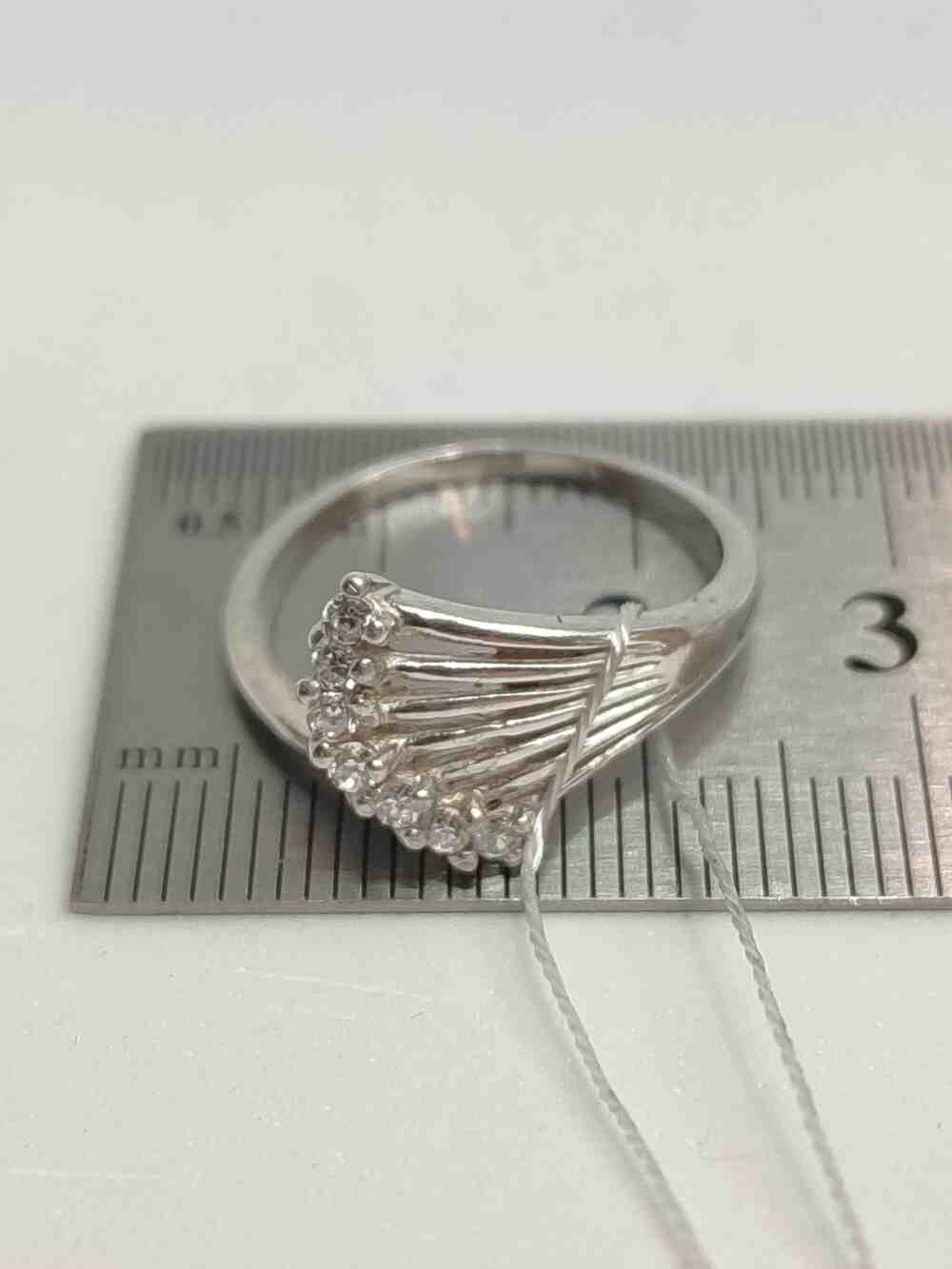 Серебряное кольцо с цирконием (31407031) 2