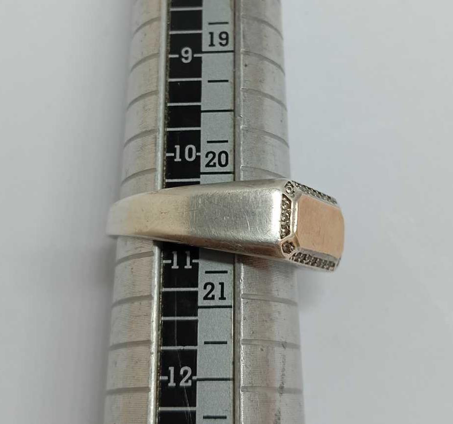 Срібний перстень з позолотою та цирконієм (33615052) 3