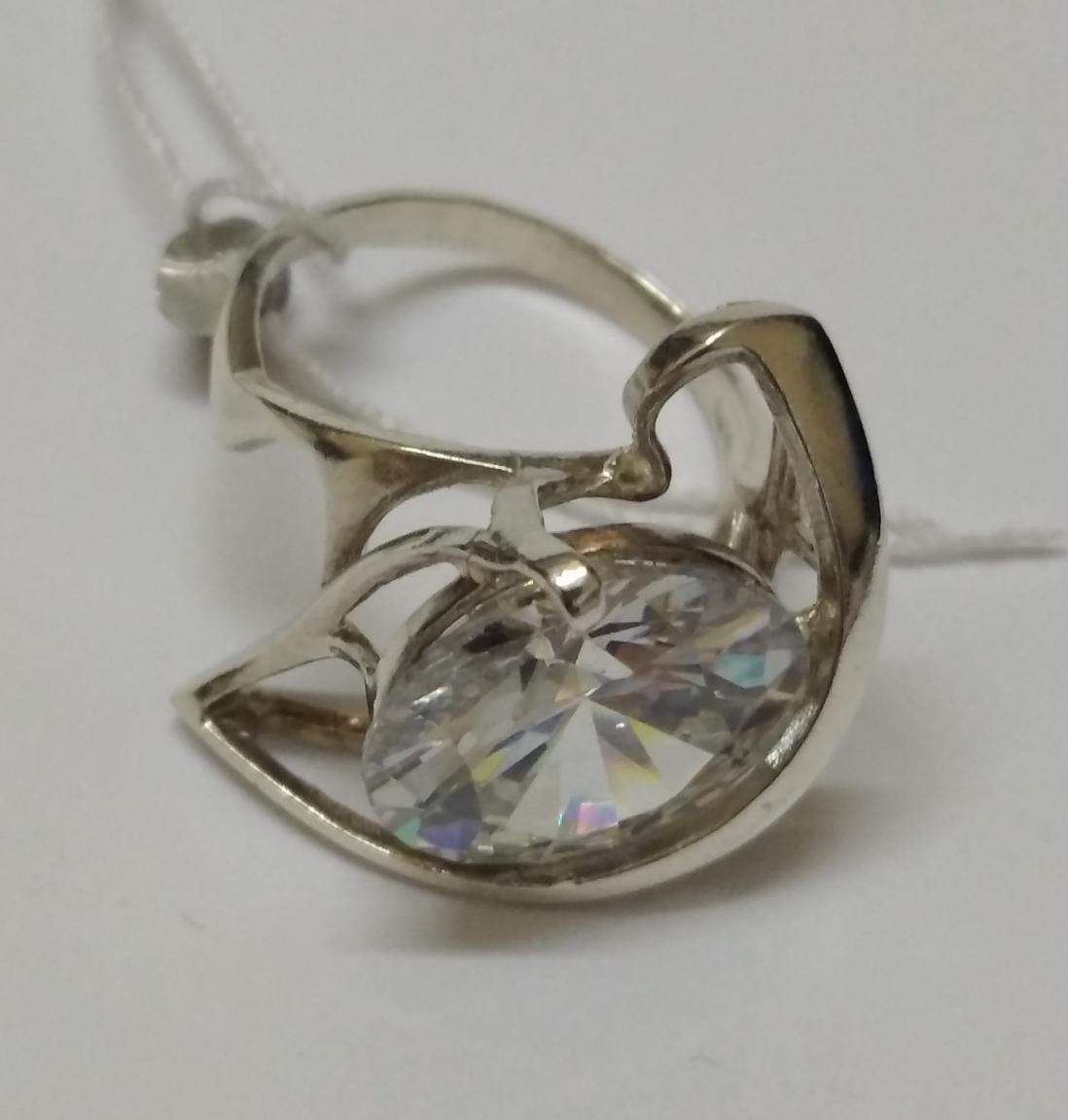 Серебряное кольцо с цирконием (17032333) 2