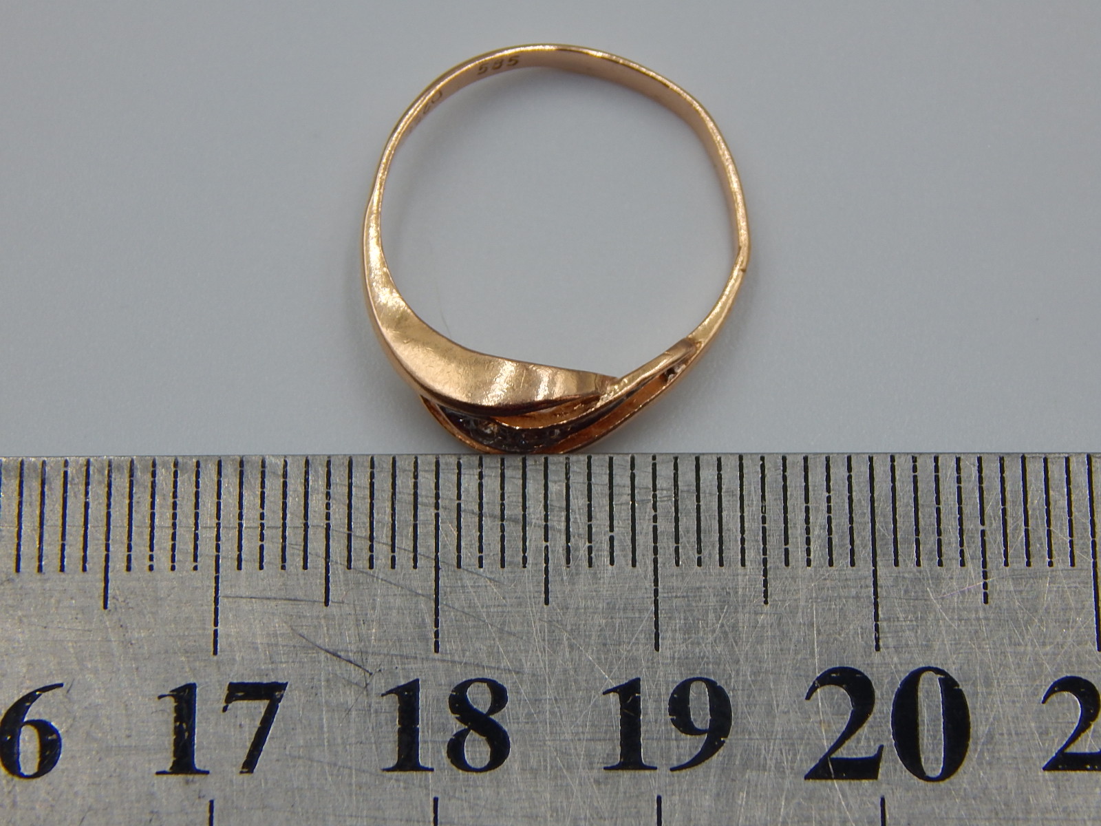 Кольцо из красного золота с цирконием (32395163) 6