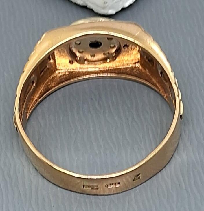 Перстень из красного и белого золота с цирконием (32488301)  5