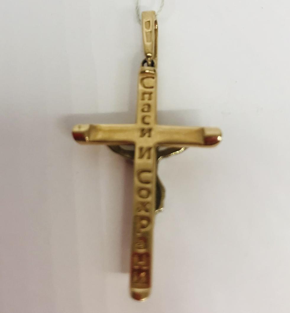 Підвіс-хрест із червоного та білого золота (30730355) 1