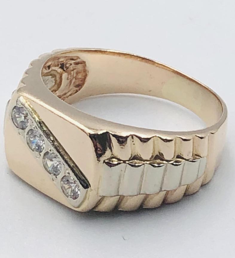 Перстень из красного золота и белого золота с цирконием (32931111) 1