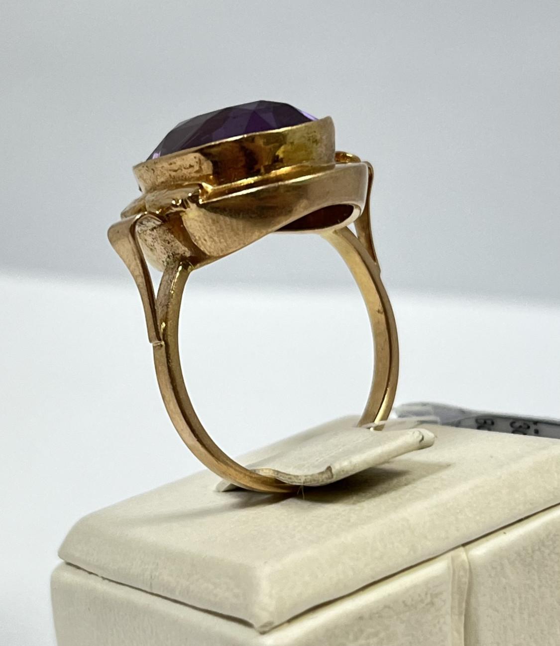 Кольцо из красного золота с аметистом (33733421) 1