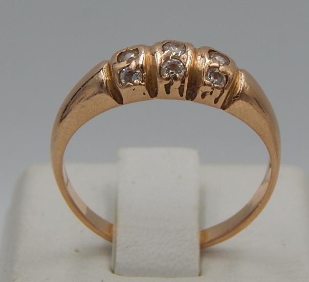 Кольцо из красного золота с цирконием (25340933) 1