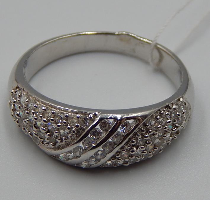 Серебряное кольцо с цирконием (30805677) 3