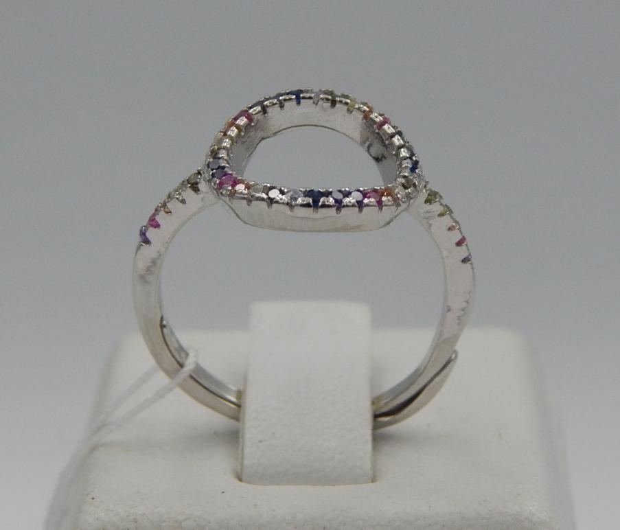 Серебряное кольцо с цирконием (30509346) 3
