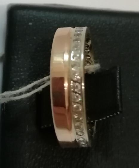 Кольцо из красного и белого золота с цирконием (28295141) 1