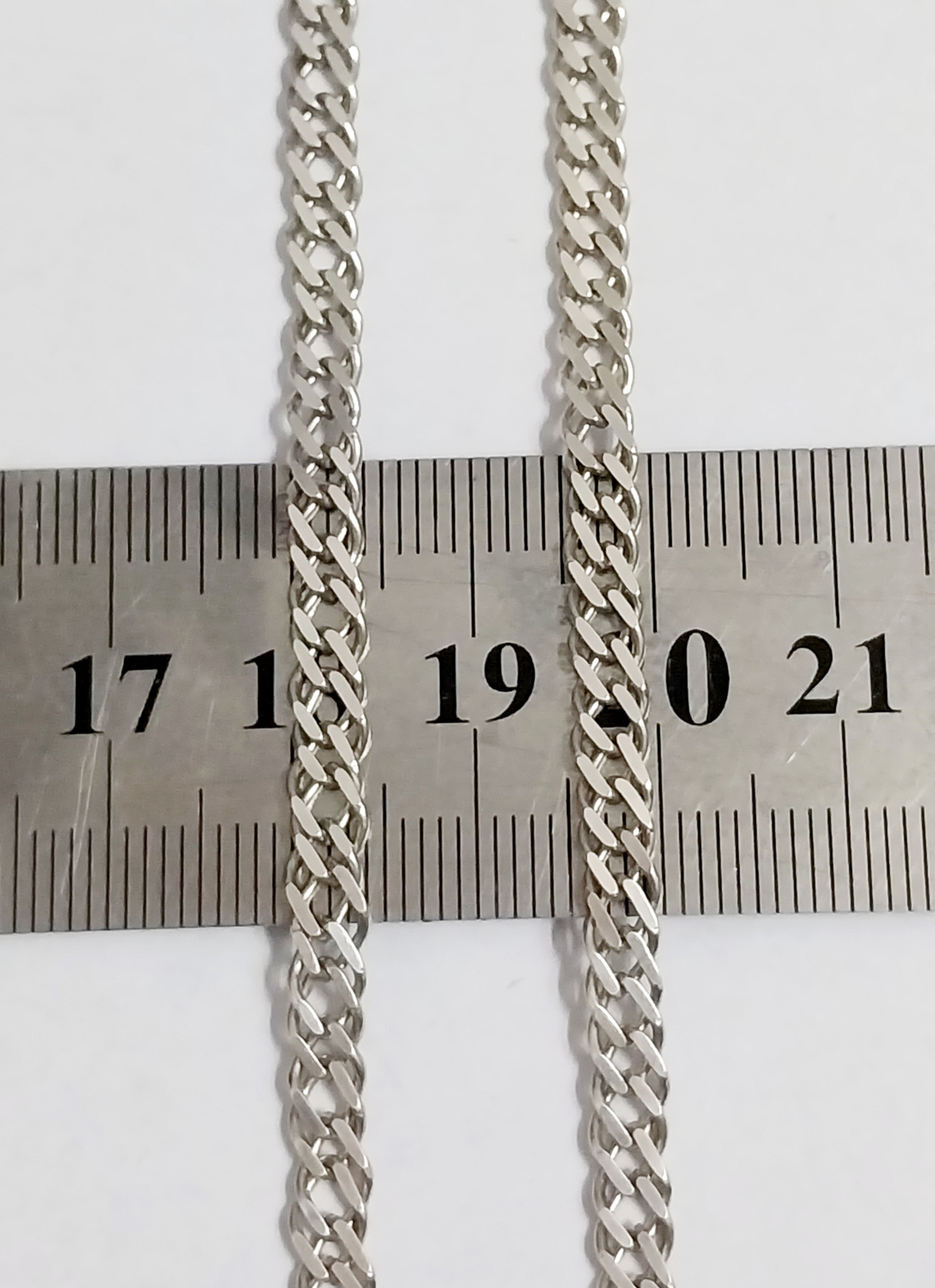 Серебряная цепь с плетением Двойной ромб (33665648) 3