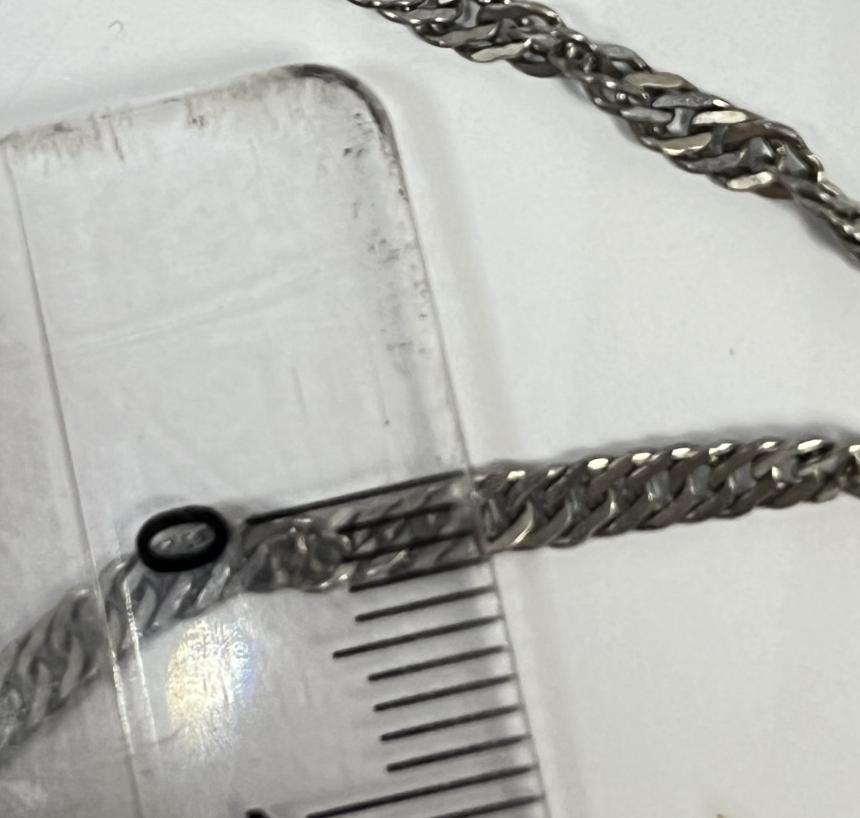 Серебряная цепь с плетением Сингапур (33341731) 2