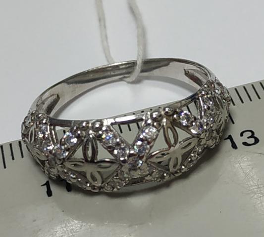 Серебряное кольцо с цирконием (30569551) 3