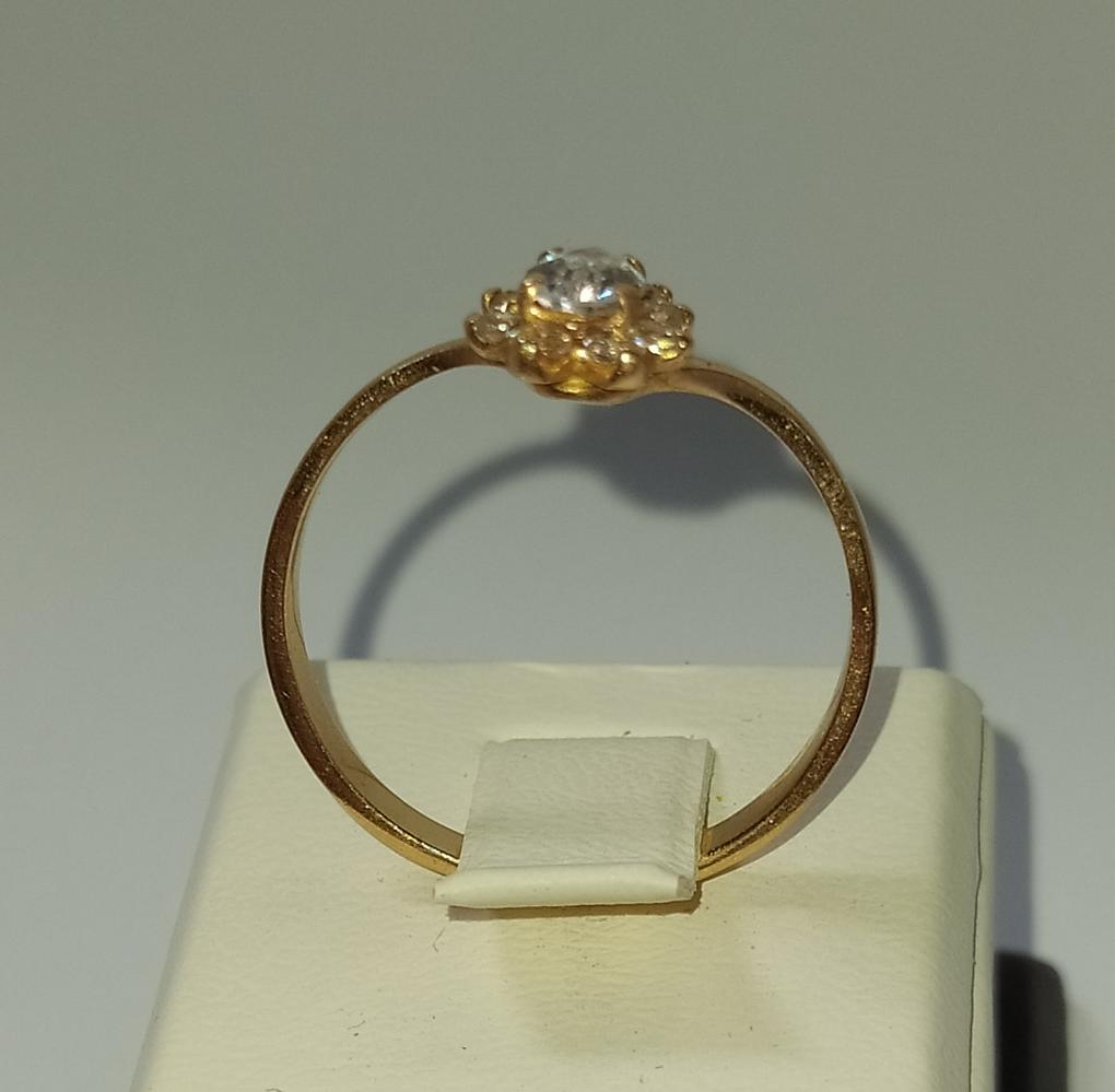 Кольцо из красного золота с цирконием (33767055)  3