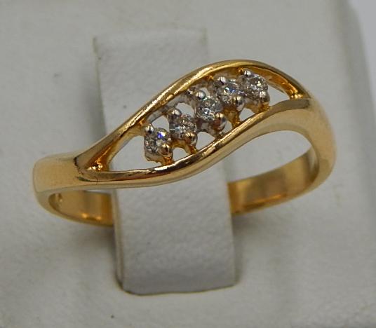 Кольцо из желтого и белого золота с бриллиантом (-ми) (31172299) 0