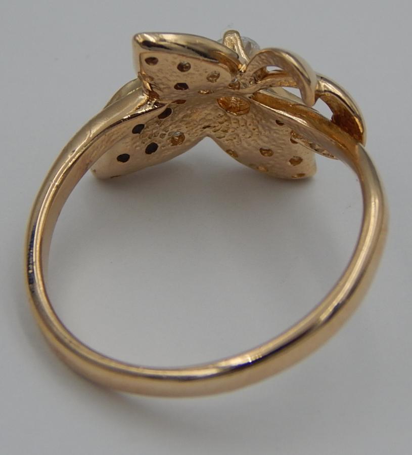 Кольцо из красного золота с цирконием (28921669) 5