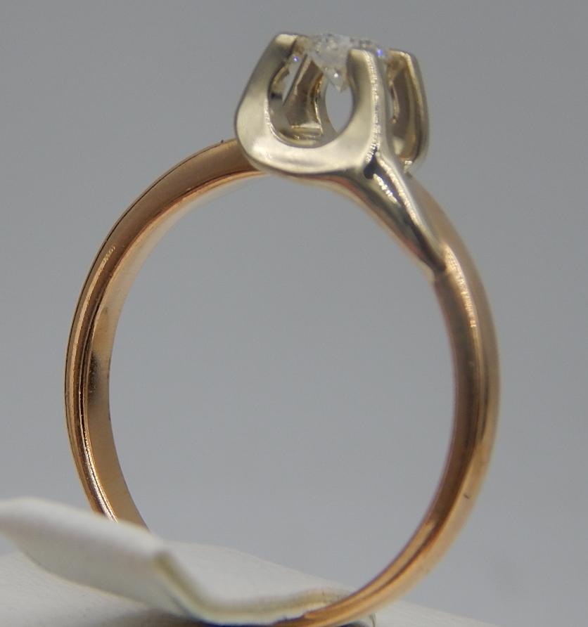Кольцо из красного и белого золота с бриллиантом (-ми) (30745497) 3
