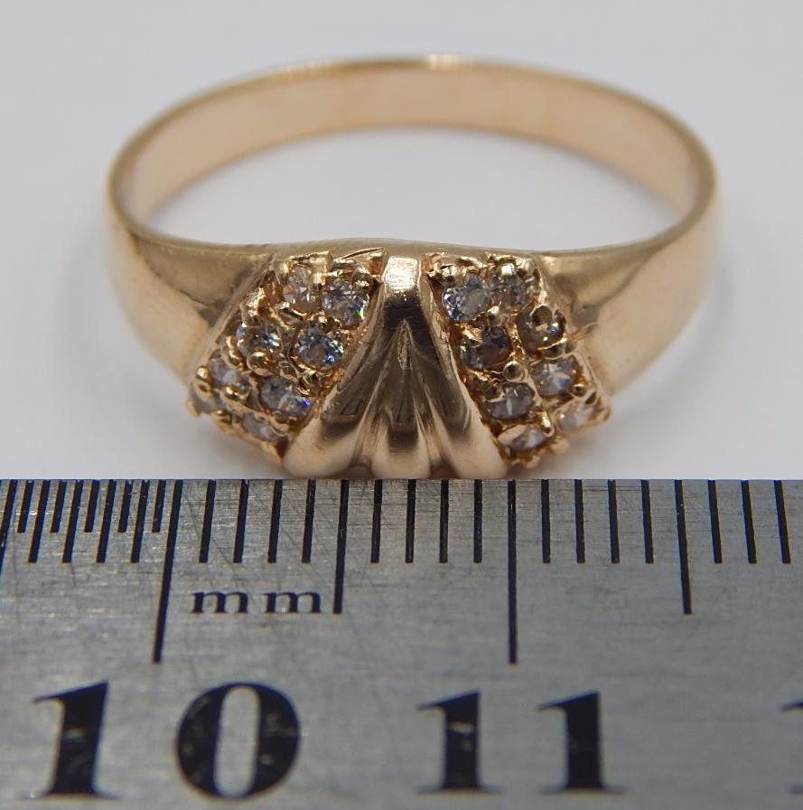Кольцо из красного золота с цирконием (29879751) 7