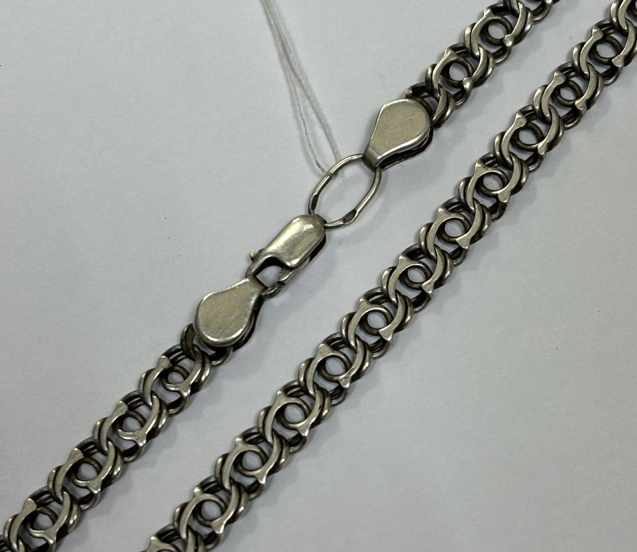 Серебряная цепь с плетением Бисмарк (33754295) 0